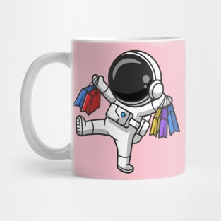 Cute Astronaut Shopping Cartoon Mug